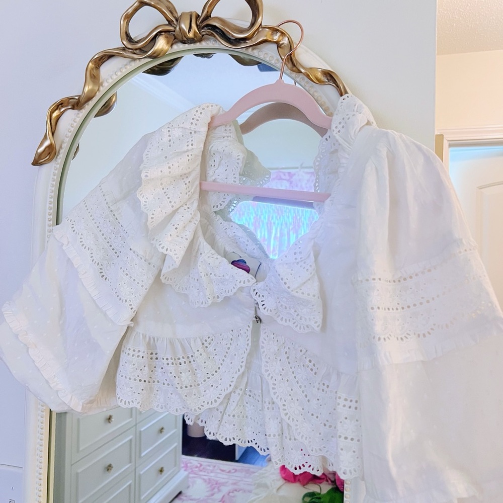 Farm rio Elegant Off-Shoulder White Top XS - Picture 2 of 4